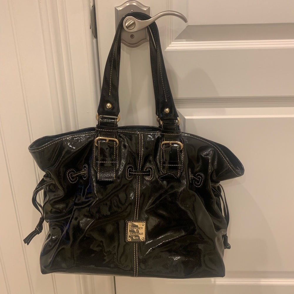Dooney & Burke 1975 Black Patent Leather Satchel